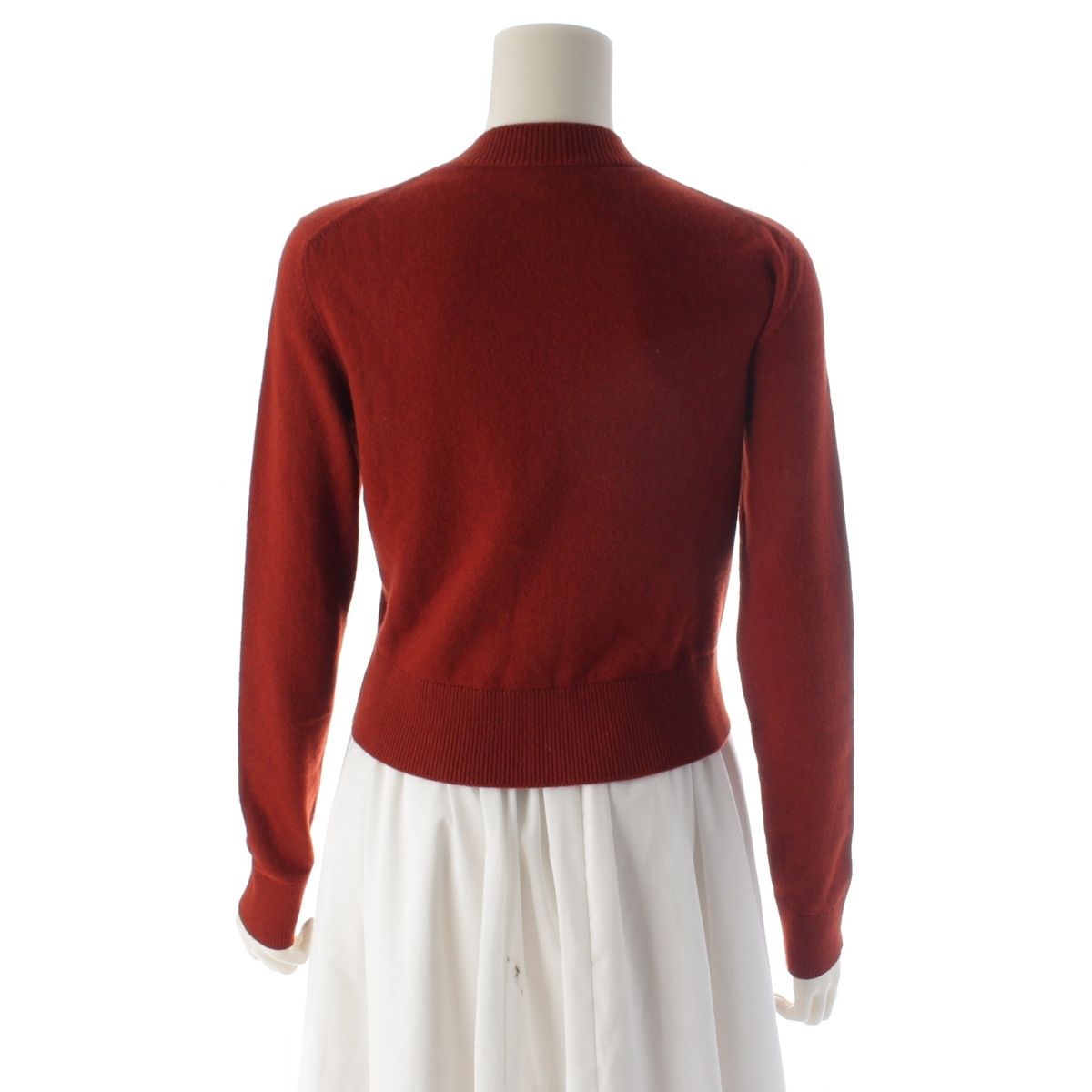 Chanel 18k Cashmere Coco Button Long Sleeve Cardigan Red 34 — view 4