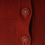 Chanel 18k Cashmere Coco Button Long Sleeve Cardigan Red 34 — view 7
