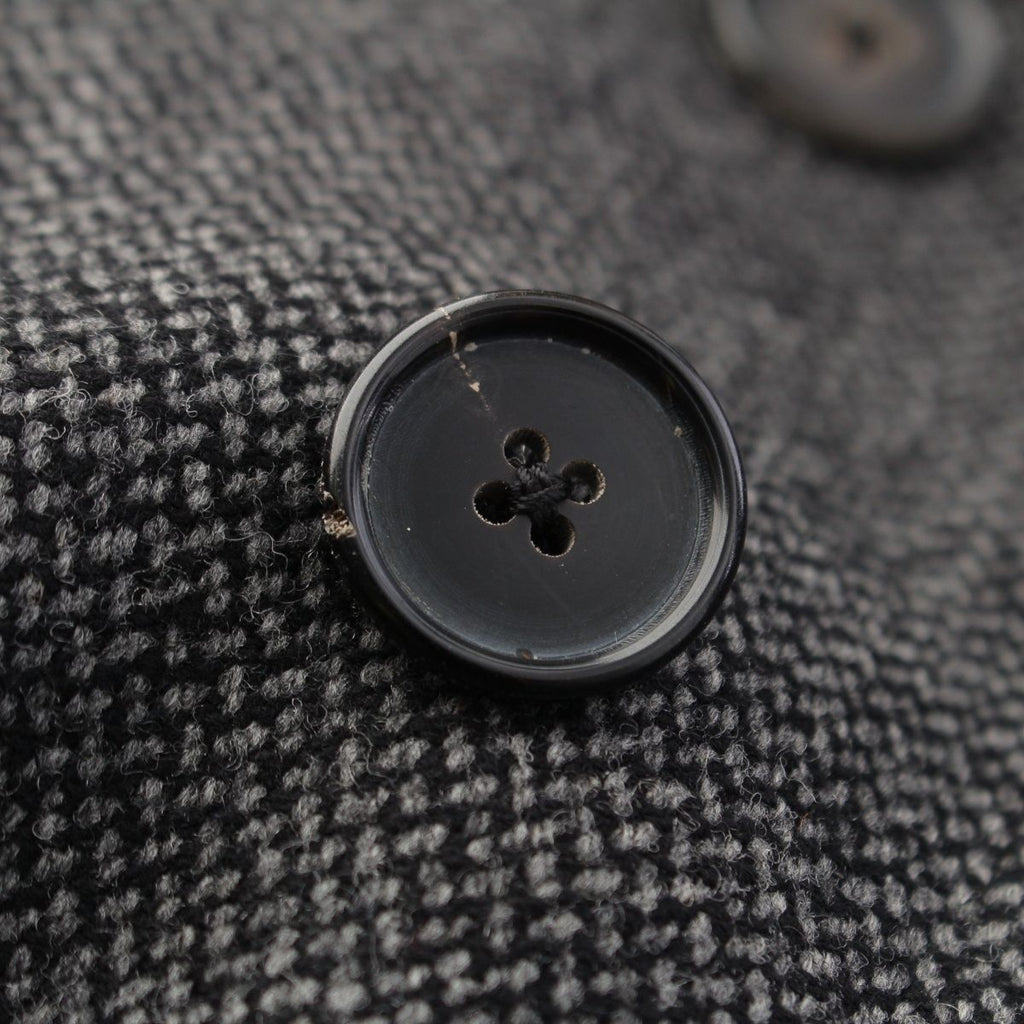 Hermes Wool Cashmere Herringbone Chesterfield Long Coat Gray Black 48 — view 8