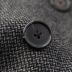Hermes Wool Cashmere Herringbone Chesterfield Long Coat Gray Black 48 — view 8