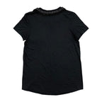 Chanel Short Sleeve Top CC Logo Braided Pocket 38 Wool Black — view 2