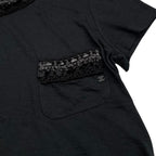 Chanel Short Sleeve Top CC Logo Braided Pocket 38 Wool Black — view 7