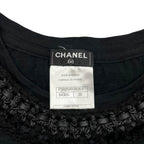 Chanel Short Sleeve Top CC Logo Braided Pocket 38 Wool Black — view 8