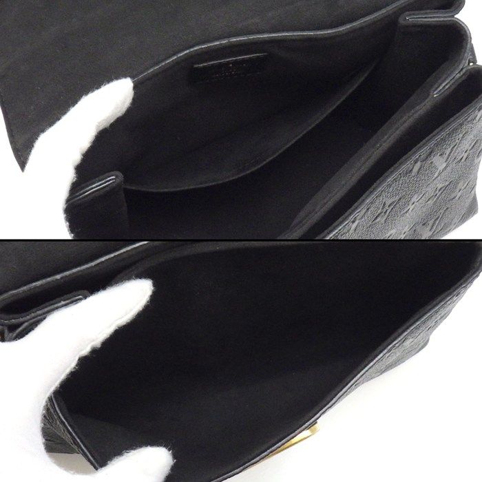 Louis Vuitton Handbag Georges BB Black Monogram Empreinte Leather Gold — view 6
