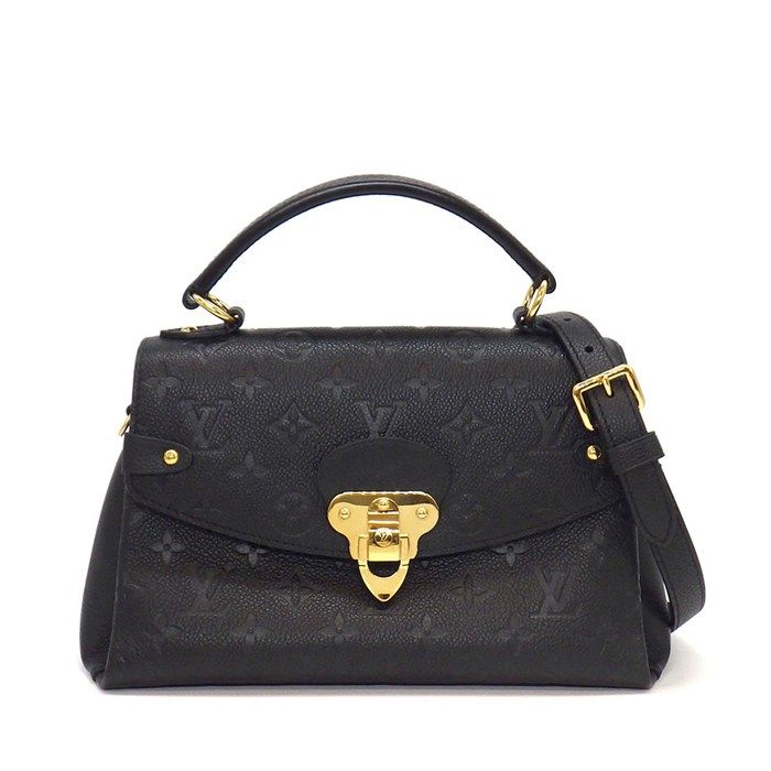 Louis Vuitton Handbag Georges BB Black Monogram Empreinte Leather Gold