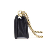 Chanel Shoulder Bag Boy 20 Small Black Caviar Leather Gold — view 3