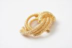 Dior Pin Brooch Vintage Rope Twist Stroke Motivation Gold — view 2