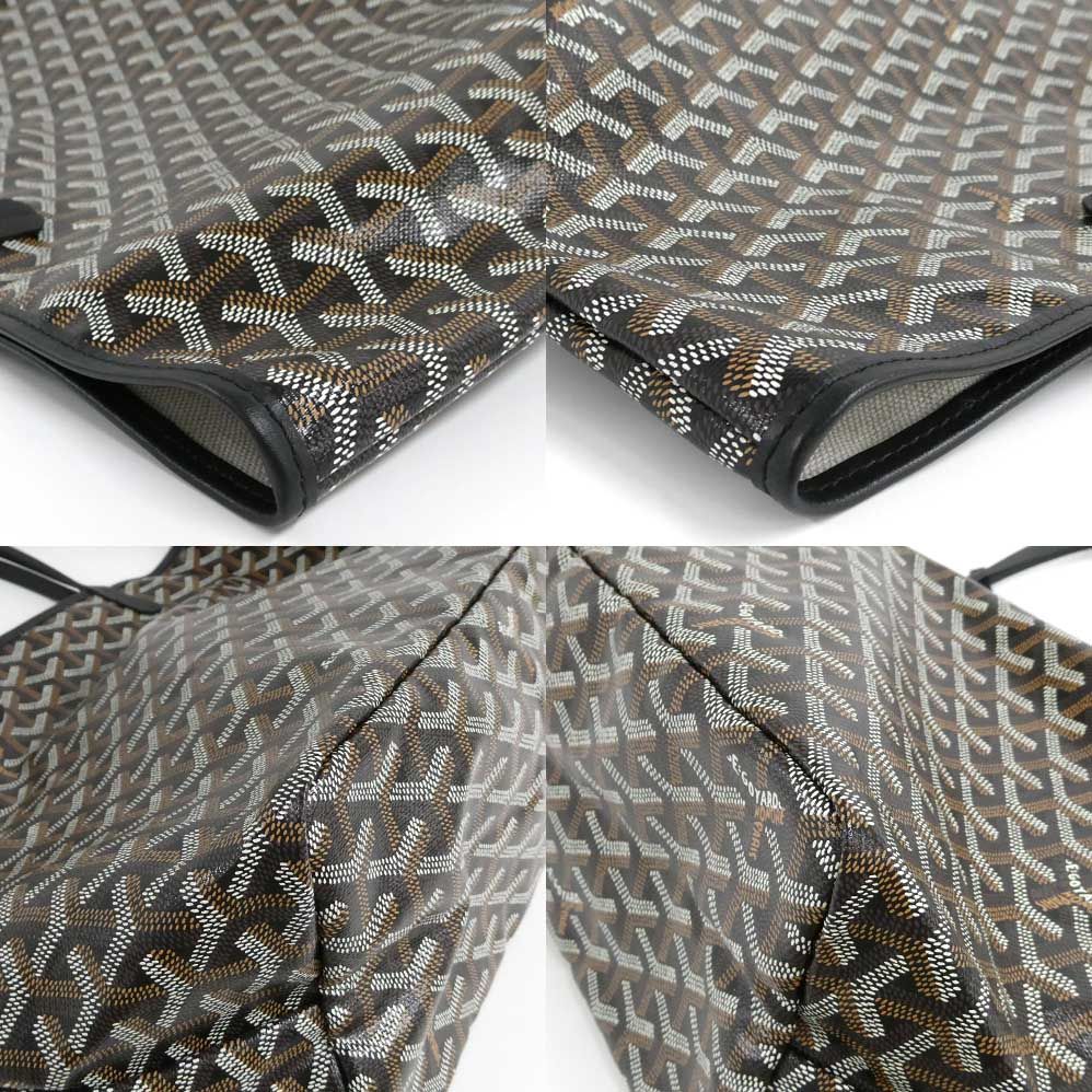 Goyard Saint Louis PM Black Tote Din Canvas Leather with Clip — view 8
