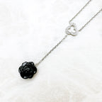 Chanel Camellia Onyx Diamond White Gold Necklace — view 2