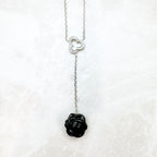 Chanel Camellia Onyx Diamond White Gold Necklace — view 4