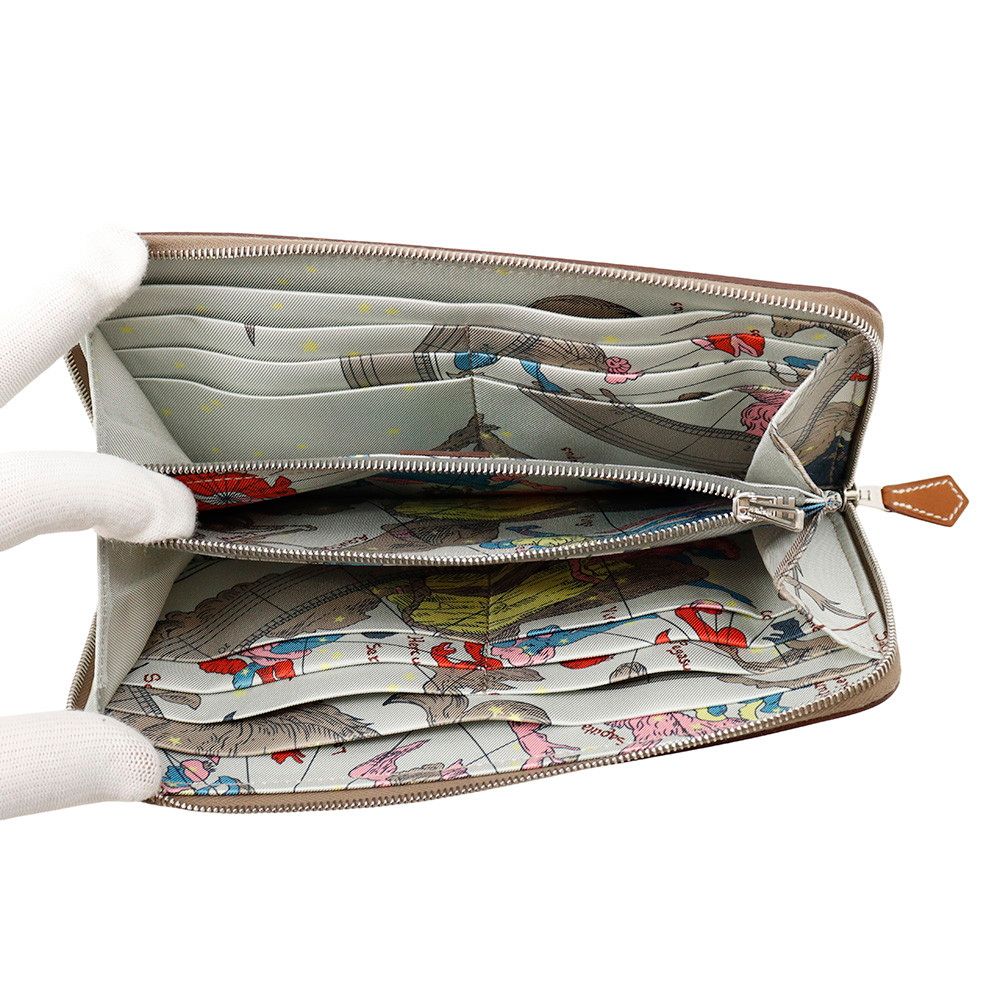 Hermes Wallet Azap Long Silk in Etoupe Silver — view 4