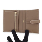 Hermes Bifold Wallet Bearn Compact Etoupe Gold Epsom — view 4