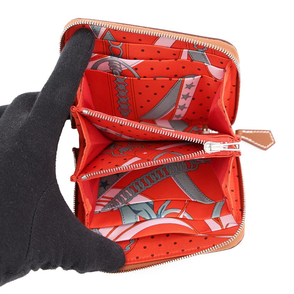 Hermes Coin Case Azap Compact Silk in Gold Silver — view 4