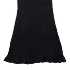 Chanel Sleeveless Dress Rib Knit 38 Viscose CC Logo Button Black — view 4