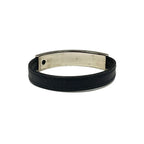 Hermes Bangle Puspusu Leather Black Silver Bracelet — view 3