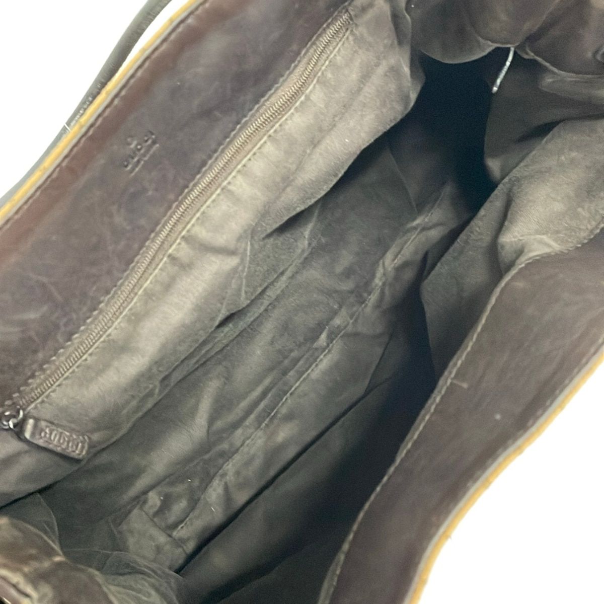 Gucci Tote GG Pattern Light Brown Dark Drawstring Leather — view 7