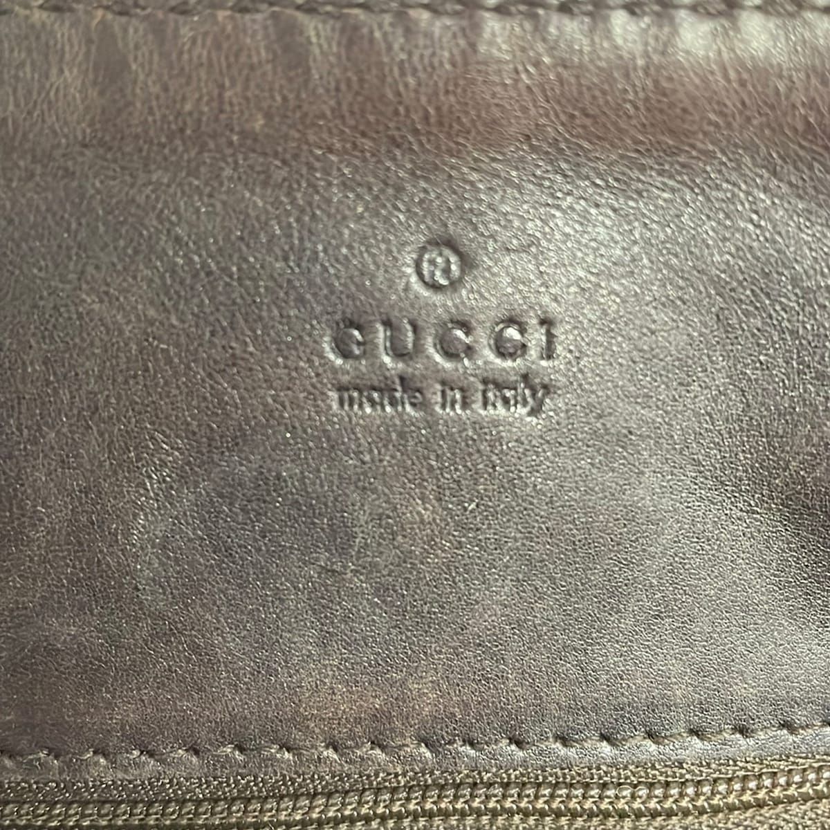Gucci Tote GG Pattern Light Brown Dark Drawstring Leather — view 8