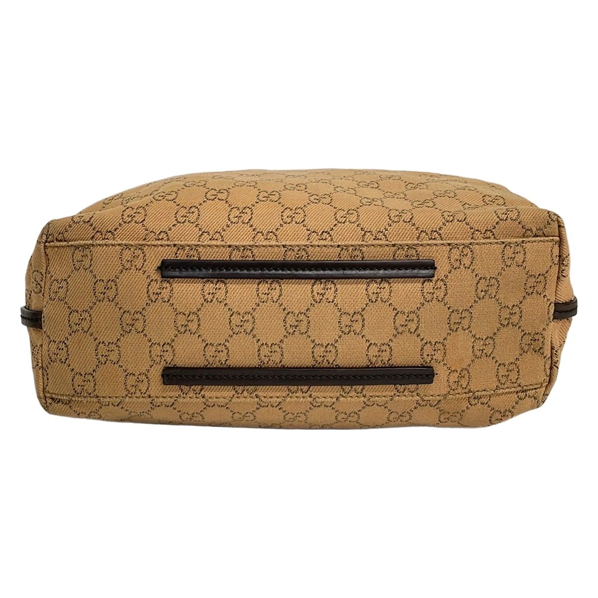 Gucci Tote GG Pattern Light Brown Dark Drawstring Leather — view 5