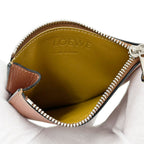 Loewe Wallet Coin Case Anagram Calfskin Brown Yellow Fragment Pouch Mini Logo — view 5
