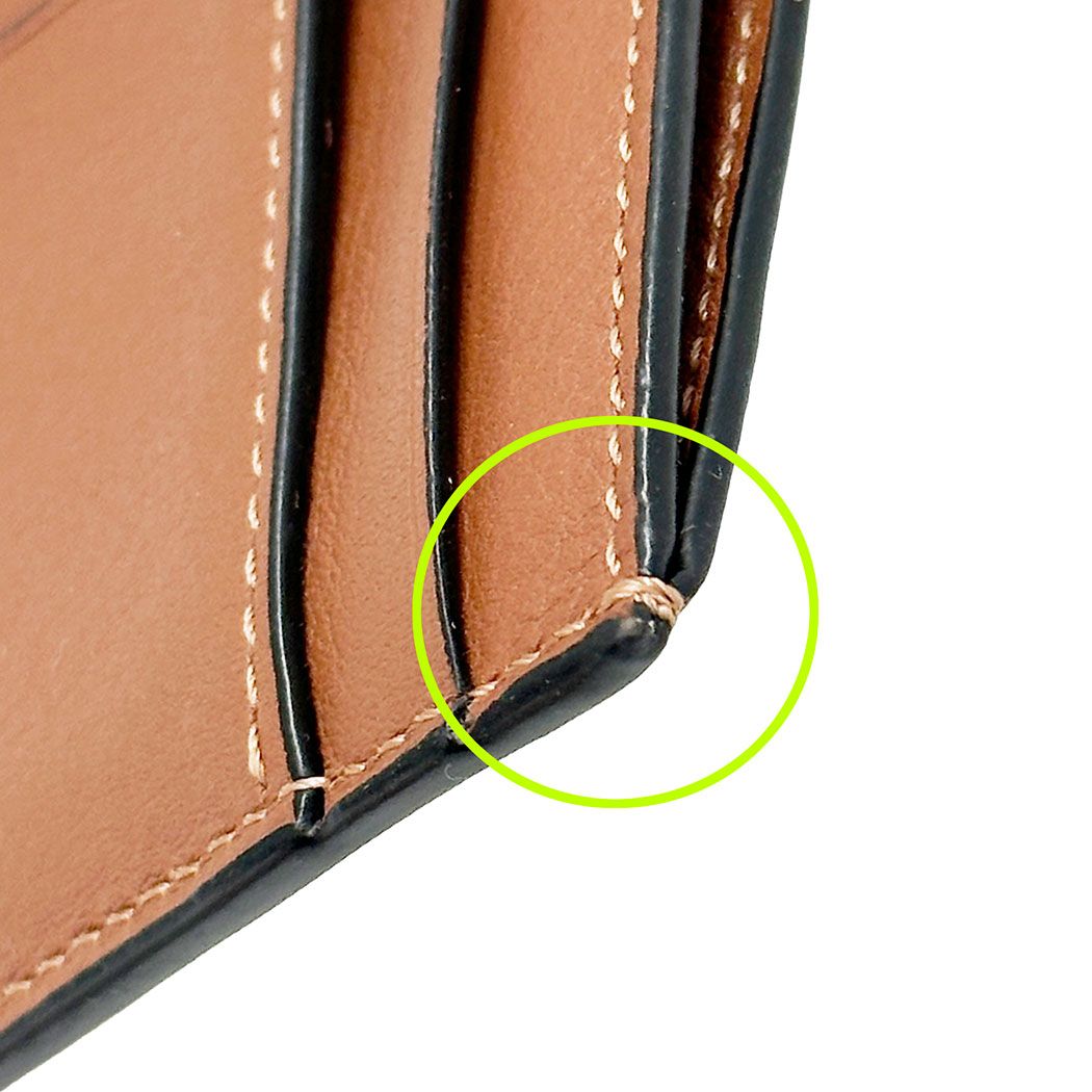 Loewe Wallet Coin Case Anagram Calfskin Brown Yellow Fragment Pouch Mini Logo — view 8
