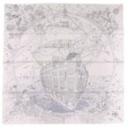 Hermes Carre 90 Flagship 16 Silk Blanc Black Scarf