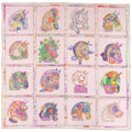 Hermes Carre 90 Schvaloscope Neon Chevaloscope Scarf Silk Pink