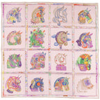 Hermes Carre 90 Schvaloscope Neon Chevaloscope Scarf Silk Pink