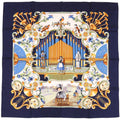Hermes Carre 90 Orgauphone Pipe Organ and Mechanical Instruments Silk Navy Scarf
