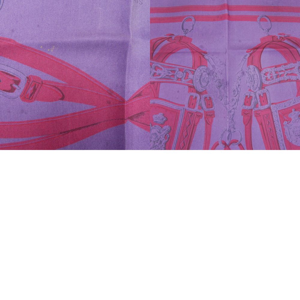 Hermes Carre 90 Brides de Gala Brid Silk Purple Scarf — view 4