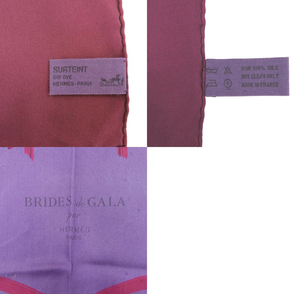 Hermes Carre 90 Brides de Gala Brid Silk Purple Scarf — view 3