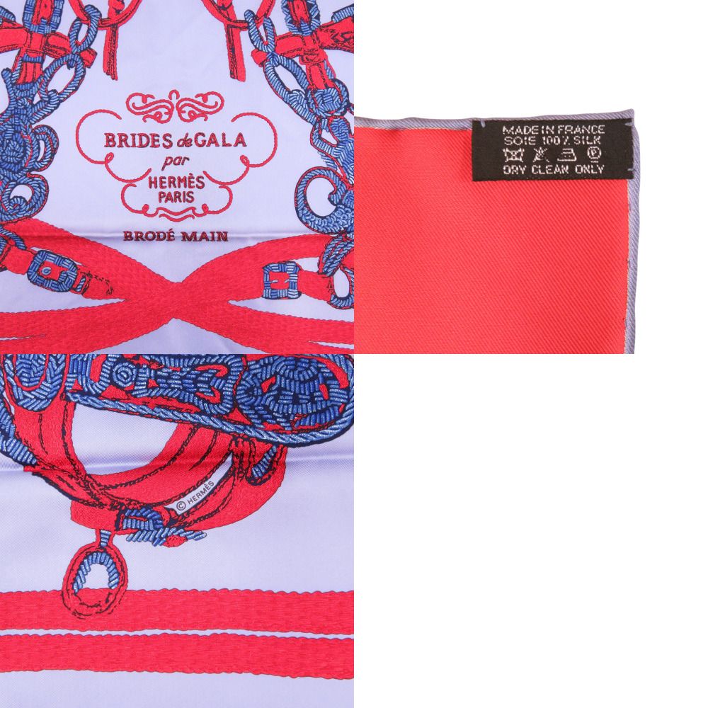 Hermes Carre 90 Brides de Gala Brid Silk Red Scarf — view 3