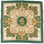 Hermes Carre Tuileries Chuiroulis Park Silk Green Scarf — view 2