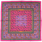 Hermes Carre 90 Indian Hunting Chasse en Inde Silk Pink Scarf