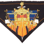 Hermes Carre Triangle la Reale Silk Cashmere Black Scarf — view 3