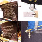 Hermes Carre Triangle la Reale Silk Cashmere Black Scarf — view 5