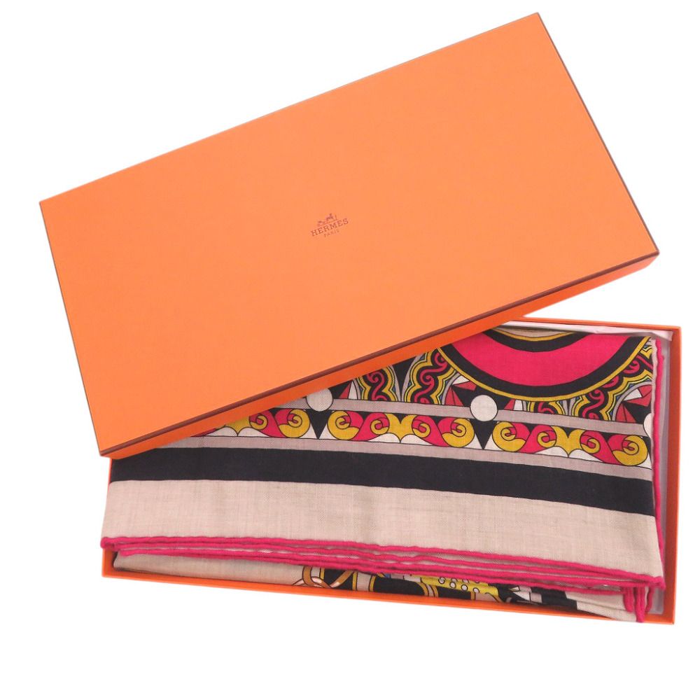 Hermes Carre 140 Geant Harness Rose Window Harnais en Rosace Cashmere Silk — view 2