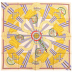 Hermes Carre 90 Double Face a la Lumiere du Flambeau Torchlight Silk Yellow