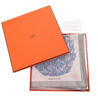 Hermes Carre 90 Index Bromeliaceae Bromeliad Inventory Silk Gray Scarf — view 2