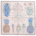 Hermes Carre 90 Index Bromeliaceae Bromeliad Inventory Silk Gray Scarf