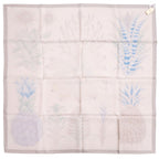 Hermes Carre 90 Index Bromeliaceae Bromeliad Inventory Silk Gray Scarf — view 3