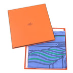Hermes Carre 70 Quadrige Silk Blue Shawl Scarf — view 2