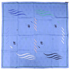 Hermes Carre 70 Quadrige Silk Blue Shawl Scarf — view 3