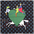 Hermes Carre 70 Tea Time Silk Black Scarf