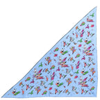 Prada Triangle Print Silk Scarf Light Blue