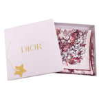 Dior Flower Print Silk White Red Scarf — view 2