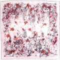 Dior Flower Print Silk White Red Scarf