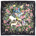 Dior D Constellation Silk Black Square Scarf