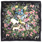 Dior D Constellation Silk Black Square Scarf