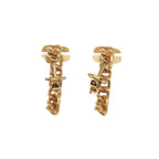 Louis Vuitton Logo Chain Metal Gold Earrings — view 5