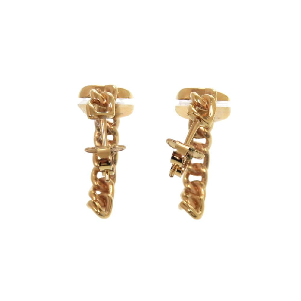 Louis Vuitton Logo Chain Metal Gold Earrings — view 5